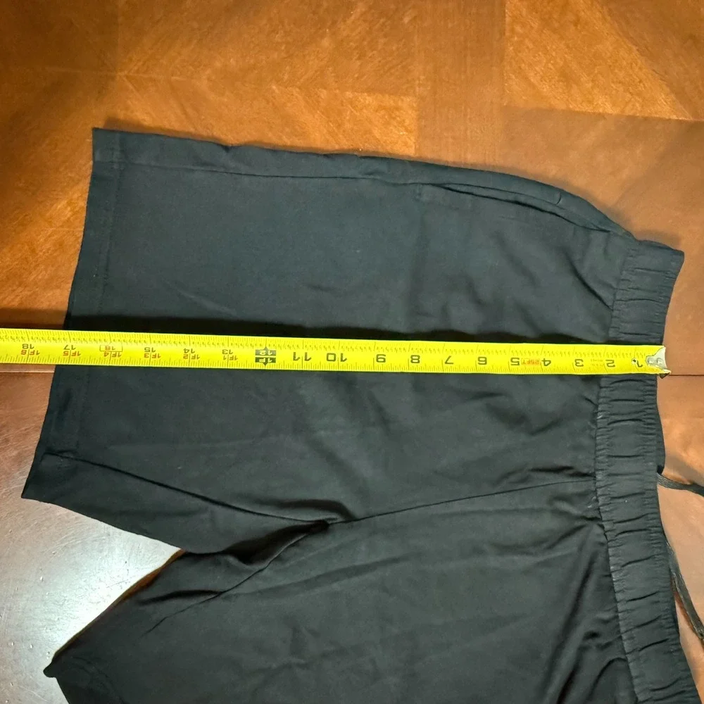 Members Mark Luxe Mens M Black Drawstring Lounge‎ Short Zip Pocket Comfort